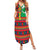 Burkina Faso Summer Maxi Dress with Red Green Blue Geometric - Wonder Print Shop