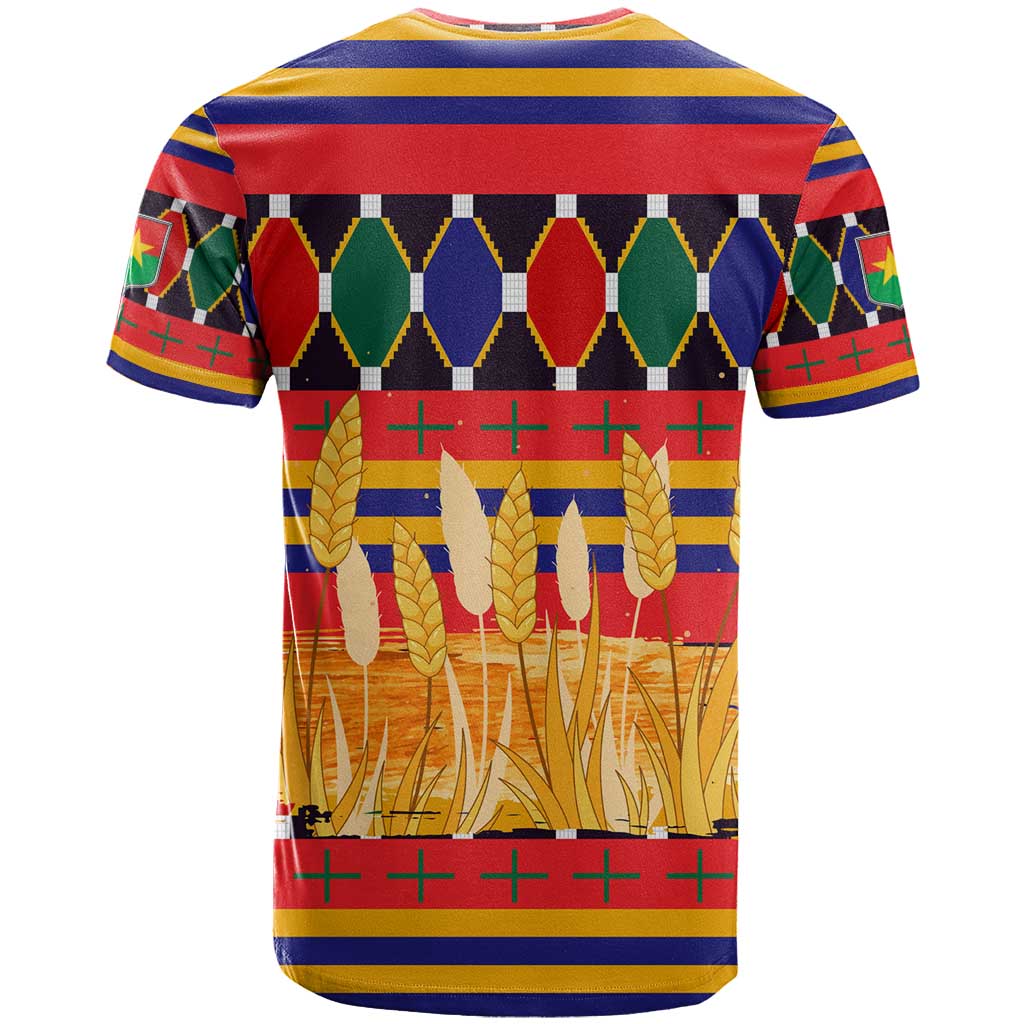 Burkina Faso T Shirt with Red Green Blue Geometric - Wonder Print Shop