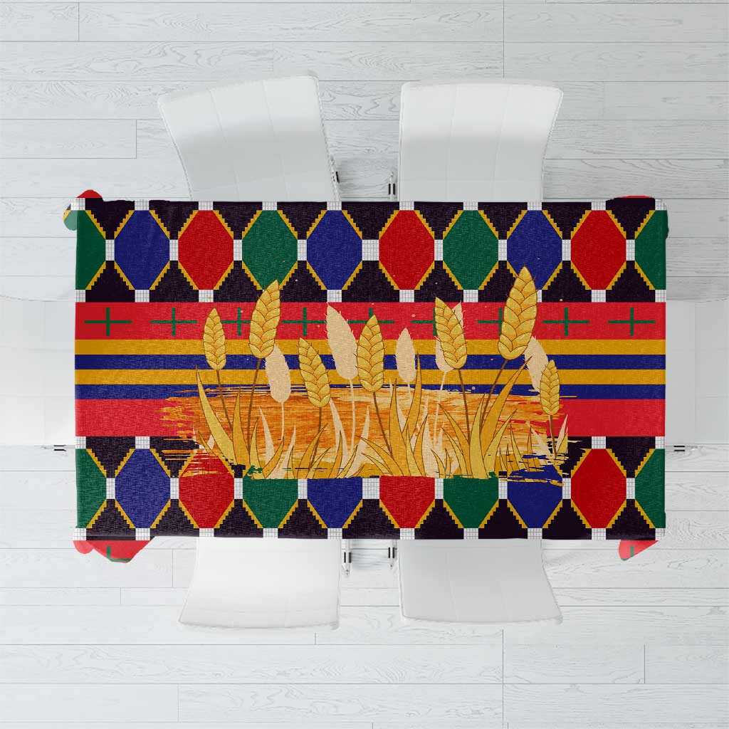 Burkina Faso Tablecloth with Red Green Blue Geometric - Wonder Print Shop