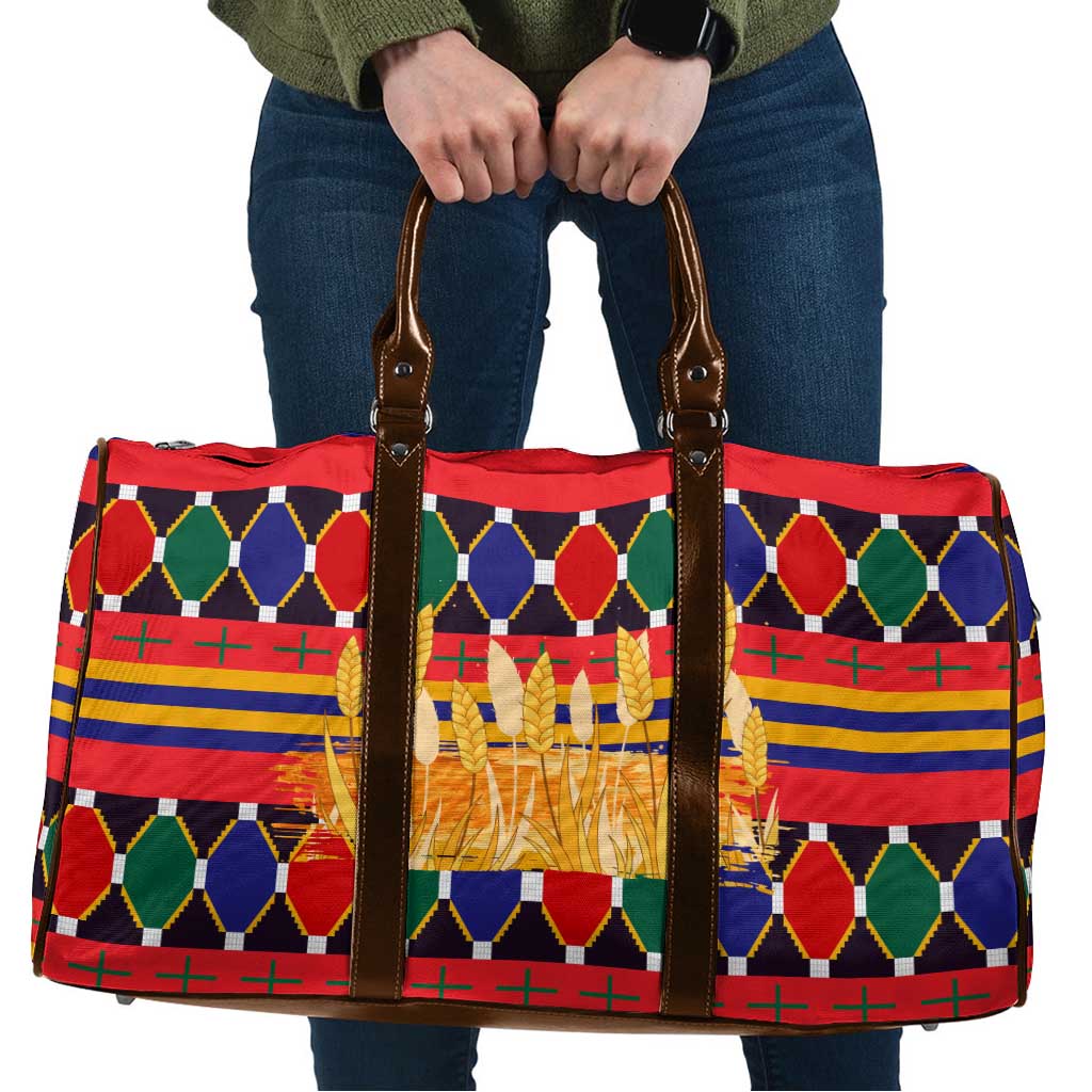 Burkina Faso Travel Bag with Red Green Blue Geometric - Wonder Print Shop