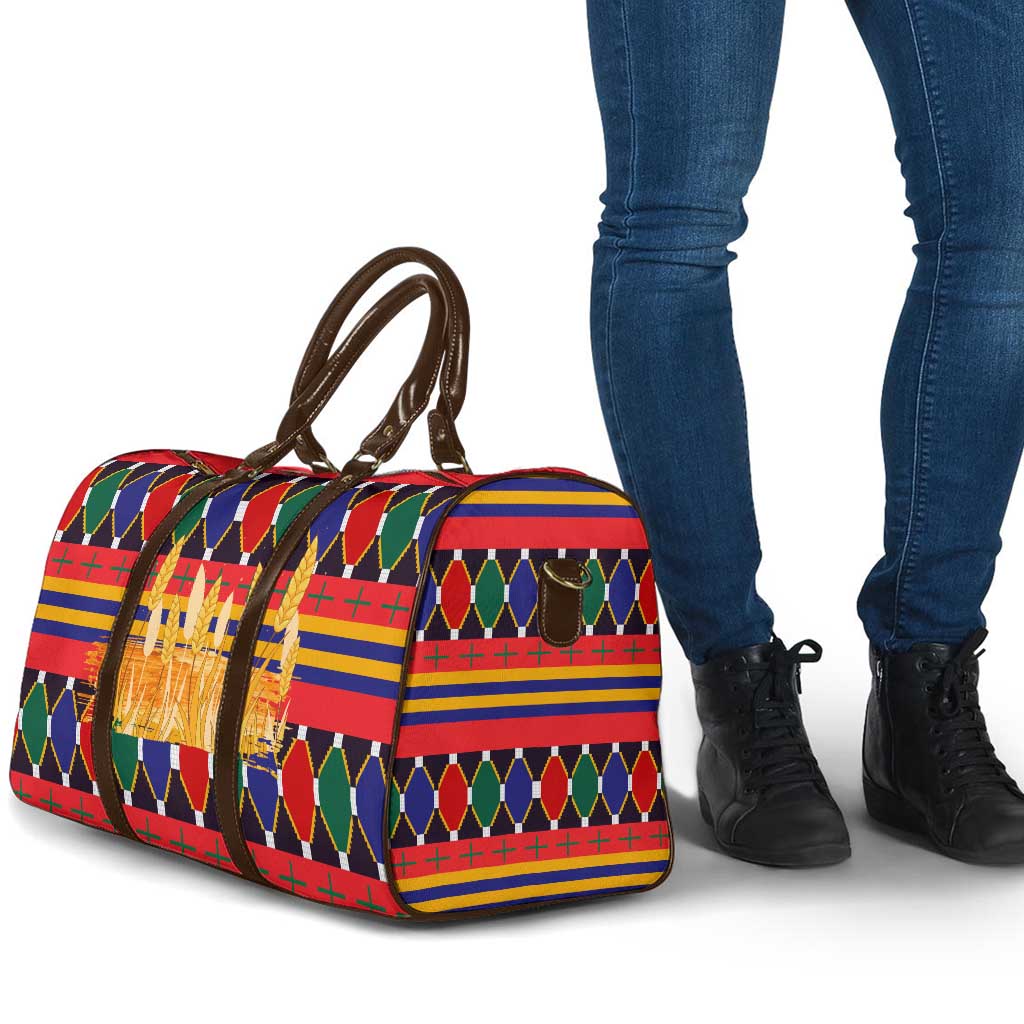 Burkina Faso Travel Bag with Red Green Blue Geometric - Wonder Print Shop