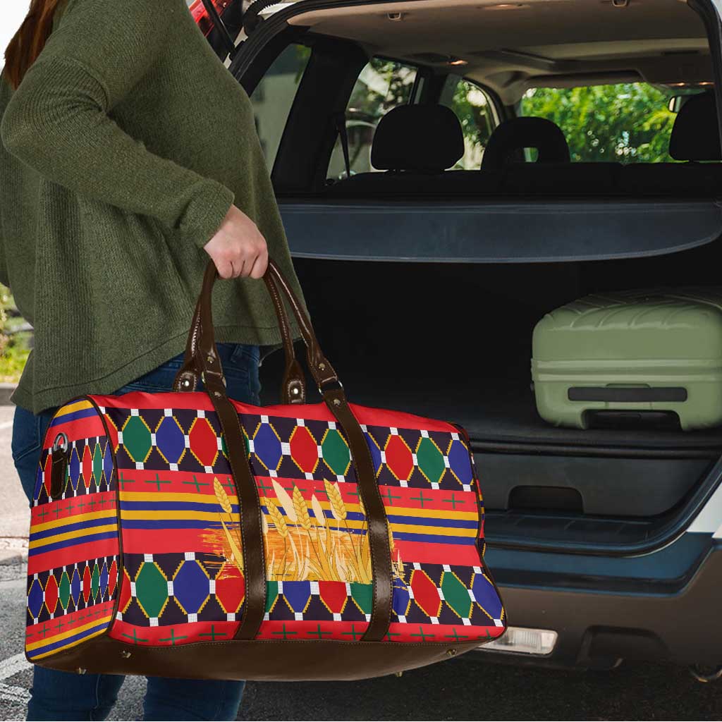 Burkina Faso Travel Bag with Red Green Blue Geometric - Wonder Print Shop