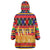 Burkina Faso Wearable Blanket Hoodie with Red Green Blue Geometric - Wonder Print Shop