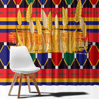 Burkina Faso Window Curtain with Red Green Blue Geometric - Wonder Print Shop