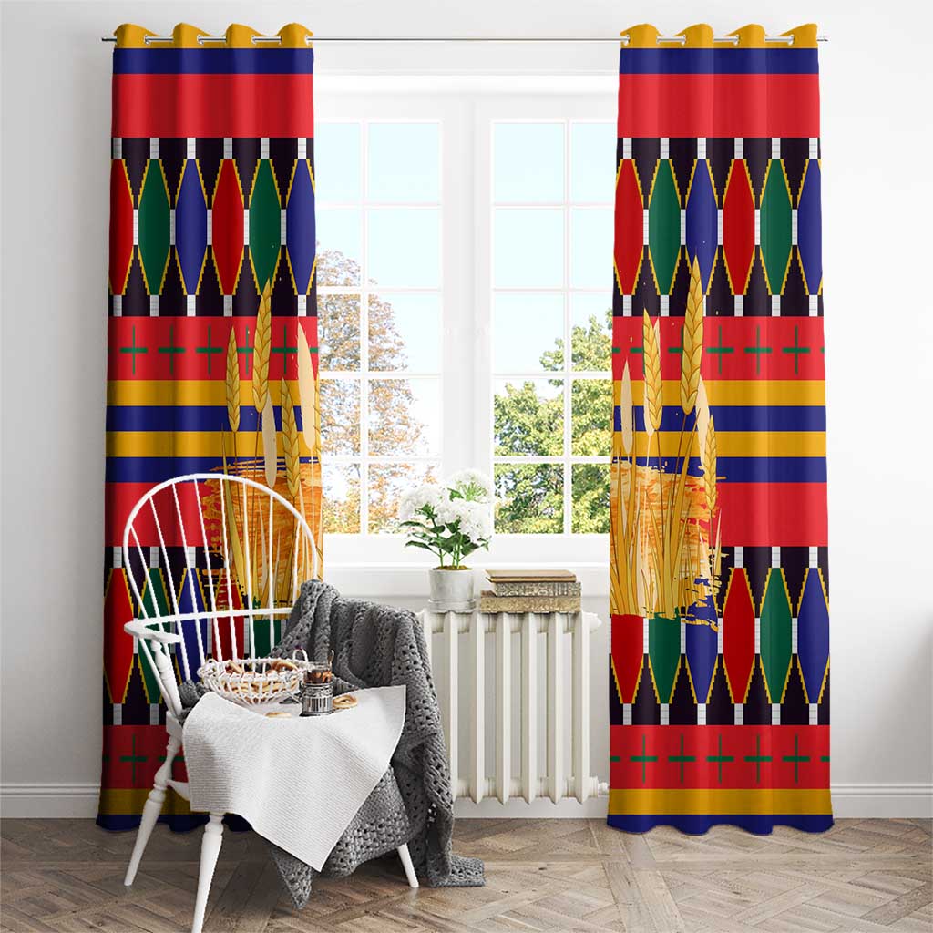 Burkina Faso Window Curtain with Red Green Blue Geometric - Wonder Print Shop
