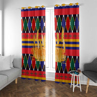 Burkina Faso Window Curtain with Red Green Blue Geometric - Wonder Print Shop