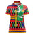 Burkina Faso Women Polo Shirt with Red Green Blue Geometric - Wonder Print Shop