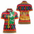 Burkina Faso Women Polo Shirt with Red Green Blue Geometric - Wonder Print Shop