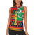Burkina Faso Women Sleeveless Polo Shirt with Red Green Blue Geometric - Wonder Print Shop