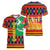 Burkina Faso Women V-Neck T-Shirt with Red Green Blue Geometric - Wonder Print Shop
