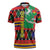 Burkina Faso Zipper Polo Shirt with Red Green Blue Geometric - Wonder Print Shop