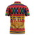 Burkina Faso Zipper Polo Shirt with Red Green Blue Geometric - Wonder Print Shop