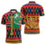 Burkina Faso Zipper Polo Shirt with Red Green Blue Geometric - Wonder Print Shop