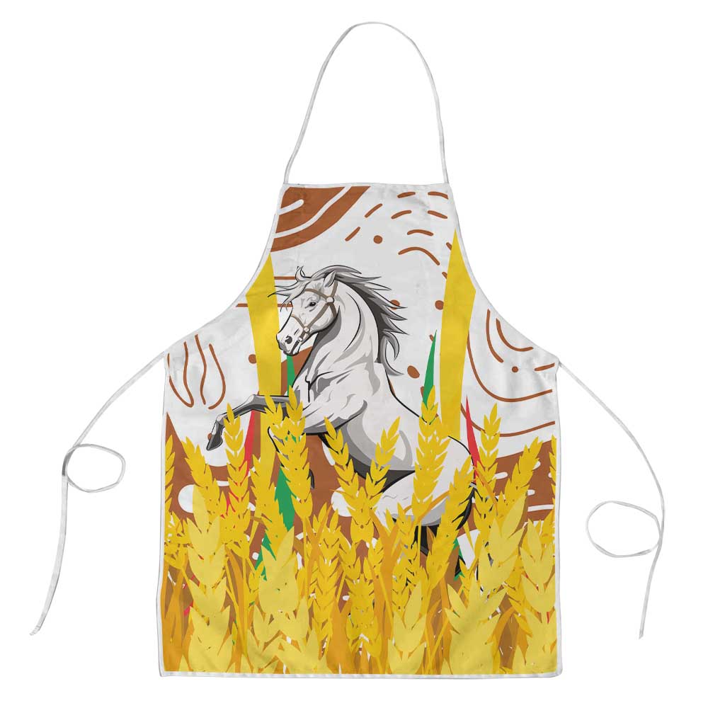Burkina Faso Apron with Brown White Yellow Abstract Design - Wonder Print Shop