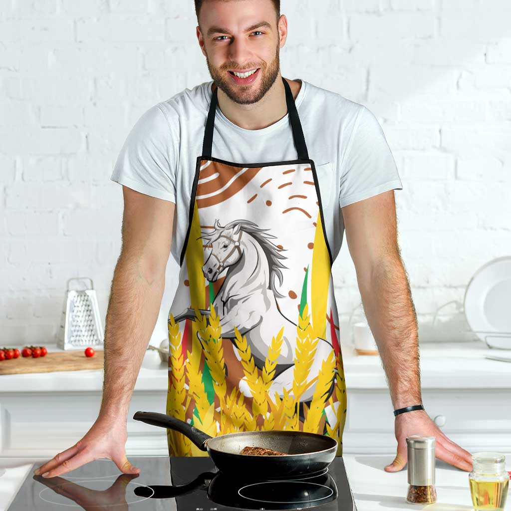 Burkina Faso Apron with Brown White Yellow Abstract Design - Wonder Print Shop