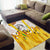 Burkina Faso Area Rug with Brown White Yellow Abstract Design - Wonder Print Shop