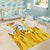 Burkina Faso Area Rug with Brown White Yellow Abstract Design - Wonder Print Shop