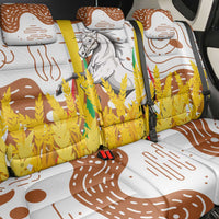 Burkina Faso Back Car Seat Cover with Brown White Yellow Abstract Design - Wonder Print Shop