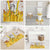 Burkina Faso Bathroom Set with Brown White Yellow Abstract Design - Wonder Print Shop
