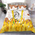 Burkina Faso Bedding Set with Brown White Yellow Abstract Design - Wonder Print Shop