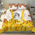 Burkina Faso Bedding Set with Brown White Yellow Abstract Design - Wonder Print Shop