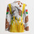 Burkina Faso Blazer with Brown White Yellow Abstract Design - Wonder Print Shop