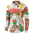 Burkina Faso Button Sweatshirt with Brown White Yellow Abstract Design - Wonder Print Shop