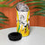 Burkina Faso 4 in 1 Can Cooler Tumbler with Brown White Yellow Abstract Design - Wonder Print Shop