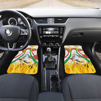 Burkina Faso Car Mats with Brown White Yellow Abstract Design - Wonder Print Shop