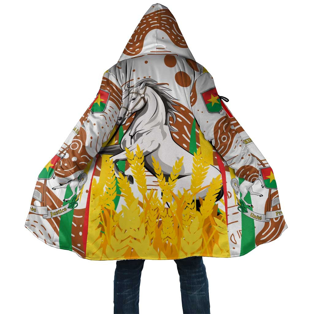 Burkina Faso Cloak with Brown White Yellow Abstract Design - Wonder Print Shop