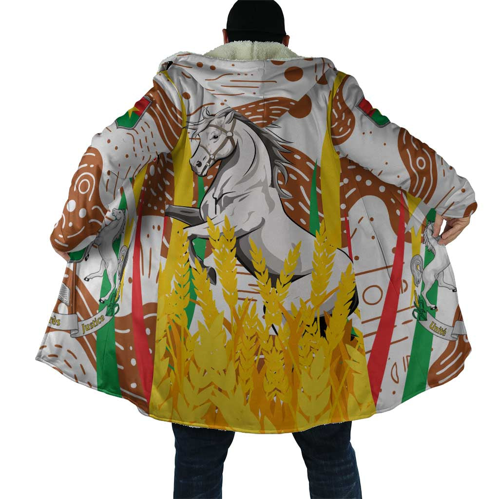Burkina Faso Cloak with Brown White Yellow Abstract Design - Wonder Print Shop