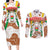 Burkina Faso Couples Matching Long Sleeve Bodycon Dress and Long Sleeve Button Shirt with Brown White Yellow Abstract Design - Wonder Print Shop