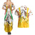 Burkina Faso Couples Matching Summer Maxi Dress and Hawaiian Shirt with Brown White Yellow Abstract Design - Wonder Print Shop