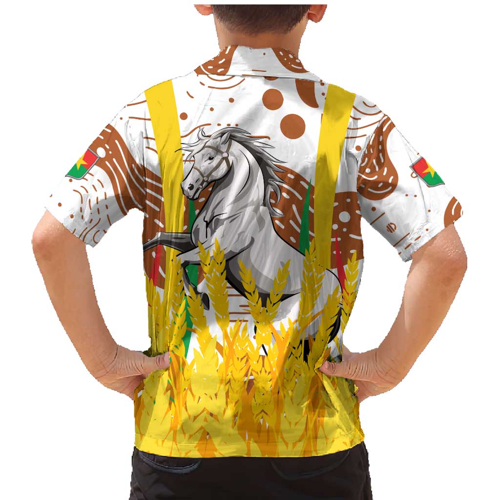 Burkina Faso Family Matching Mermaid Dress and Hawaiian Shirt with Brown White Yellow Abstract Design - Wonder Print Shop