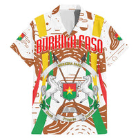 Burkina Faso Family Matching Mermaid Dress and Hawaiian Shirt with Brown White Yellow Abstract Design - Wonder Print Shop