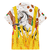 Burkina Faso Family Matching Mermaid Dress and Hawaiian Shirt with Brown White Yellow Abstract Design - Wonder Print Shop