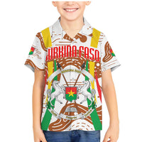 Burkina Faso Family Matching Mermaid Dress and Hawaiian Shirt with Brown White Yellow Abstract Design - Wonder Print Shop