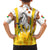 Burkina Faso Family Matching Off The Shoulder Long Sleeve Dress and Hawaiian Shirt with Brown White Yellow Abstract Design - Wonder Print Shop