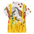 Burkina Faso Family Matching Off The Shoulder Long Sleeve Dress and Hawaiian Shirt with Brown White Yellow Abstract Design - Wonder Print Shop