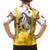 Burkina Faso Family Matching Off Shoulder Maxi Dress and Hawaiian Shirt with Brown White Yellow Abstract Design - Wonder Print Shop