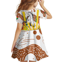 Burkina Faso Family Matching Off Shoulder Maxi Dress and Hawaiian Shirt with Brown White Yellow Abstract Design - Wonder Print Shop