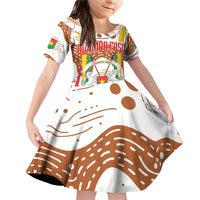 Burkina Faso Family Matching Off Shoulder Short Dress and Hawaiian Shirt with Brown White Yellow Abstract Design - Wonder Print Shop
