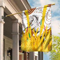 Burkina Faso Garden Flag with Brown White Yellow Abstract Design - Wonder Print Shop