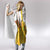 Burkina Faso Hooded Blanket with Brown White Yellow Abstract Design - Wonder Print Shop
