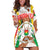 Burkina Faso Hoodie Dress with Brown White Yellow Abstract Design - Wonder Print Shop