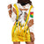 Burkina Faso Hoodie Dress with Brown White Yellow Abstract Design - Wonder Print Shop