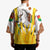 Burkina Faso Kimono with Brown White Yellow Abstract Design - Wonder Print Shop