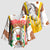 Burkina Faso Kimono Sleeve Blouse with Brown White Yellow Abstract Design - Wonder Print Shop
