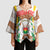 Burkina Faso Kimono Sleeve Blouse with Brown White Yellow Abstract Design - Wonder Print Shop