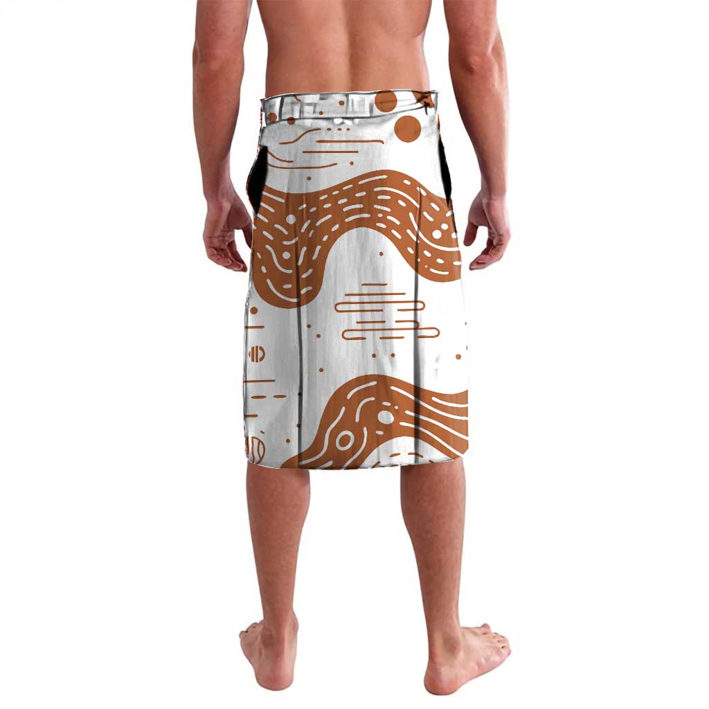 Burkina Faso Lavalava with Brown White Yellow Abstract Design - Wonder Print Shop